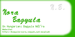 nora bagyula business card